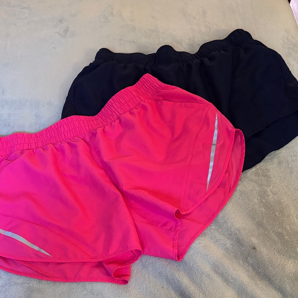 2 Pair Women's Pink and Navy Blue Athletic Shorts